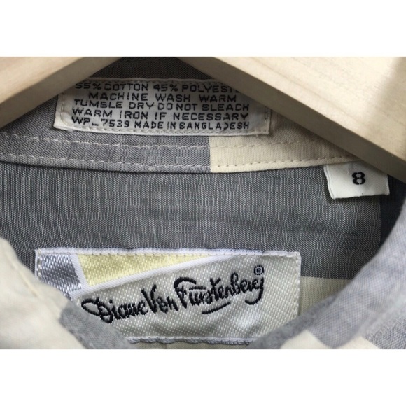 Diane Von Furstenberg Womens Plaid Button Up Shirt - Picture 4 of 7